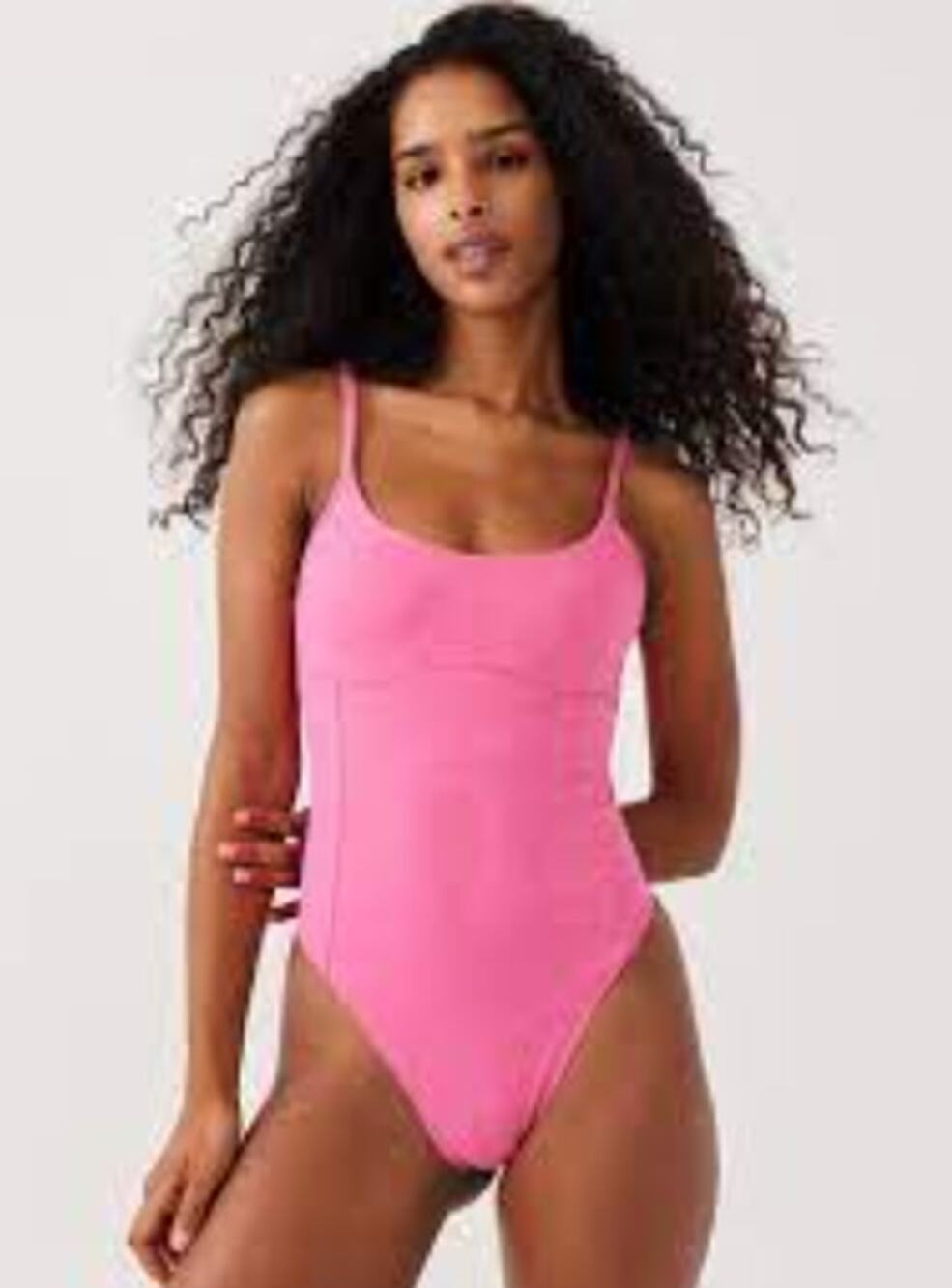 OUTDOOR VOICES Women's TechSweat Tank Leotard Bodysuit Large Pink Cerise NWT